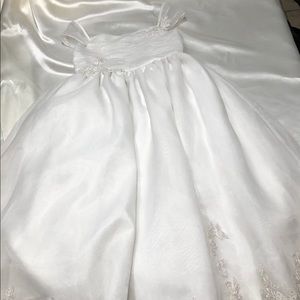 Precious Memories Bridal Girls White Formal Dress